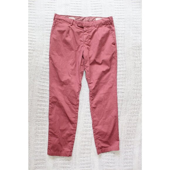 Devore Regular Fit Men's Pants Pink Size W34/30 US cotton Casual Business Italy - Picture 8 of 8